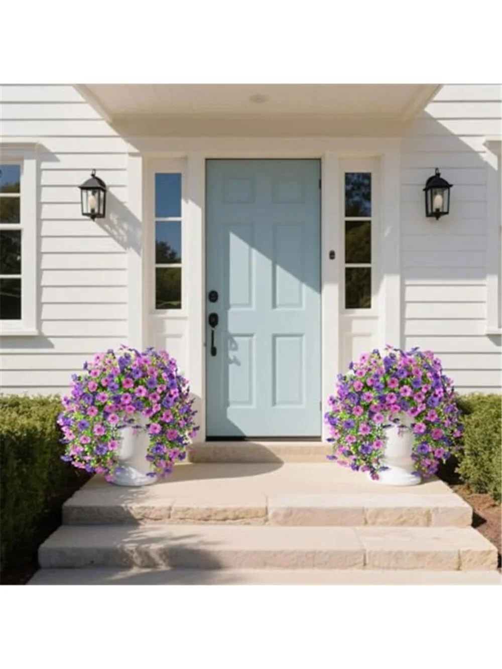Artificial Daisy Flowers UV Resistant Faux Outdoor Porch Planter Decor 2 Pack